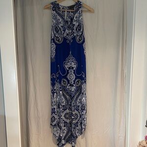 INC International Concepts Navy and White Maxi Dress